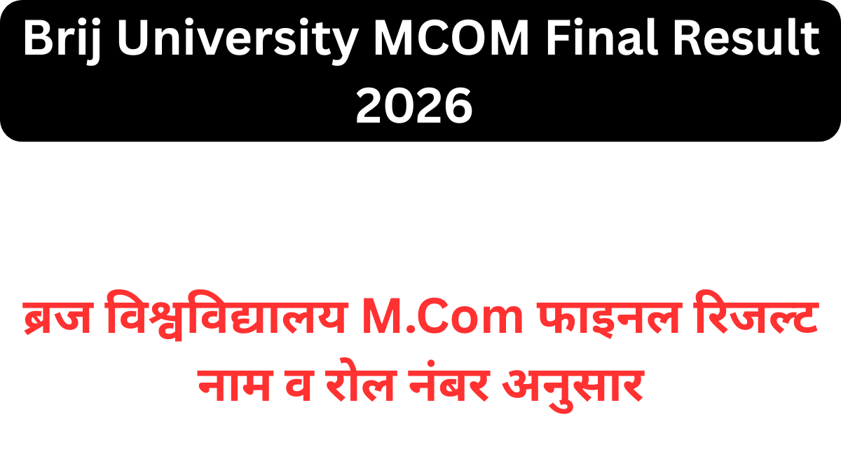 Brij University MCOM Final Result 2026