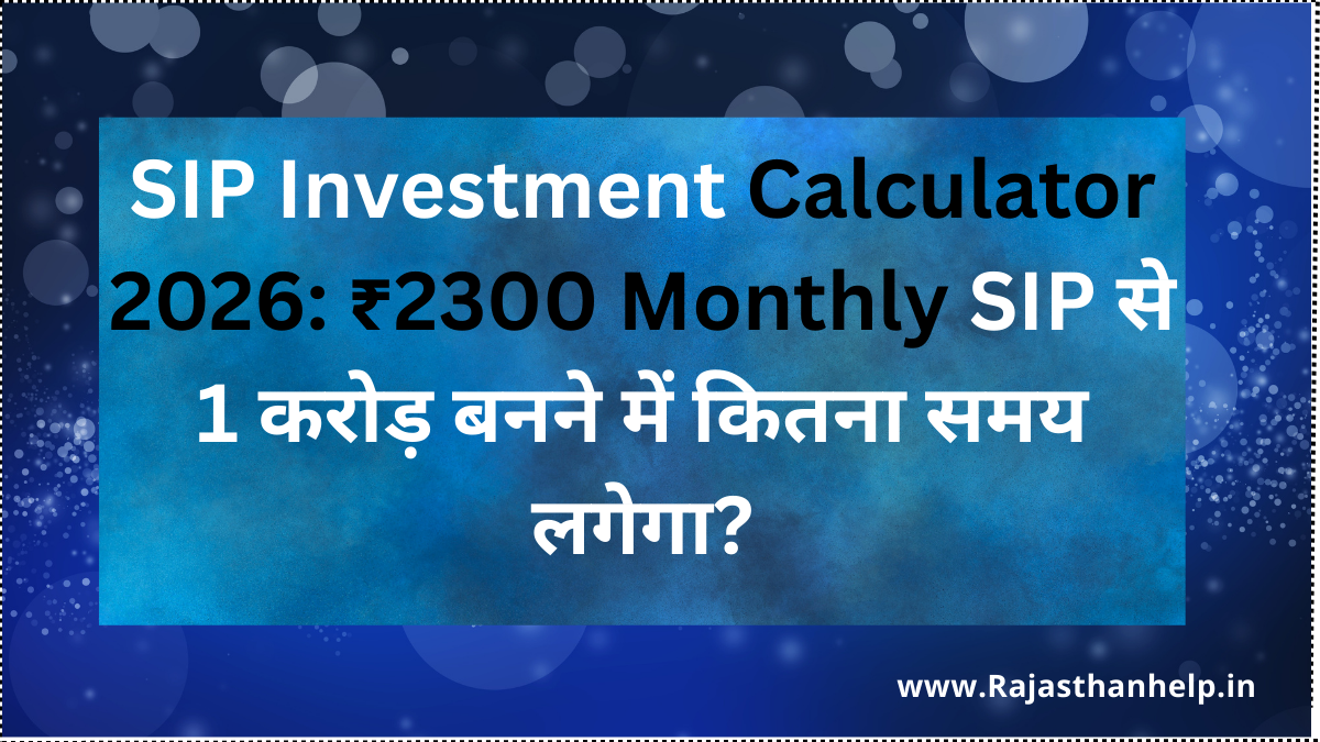 SIP Investment Calculator 2026